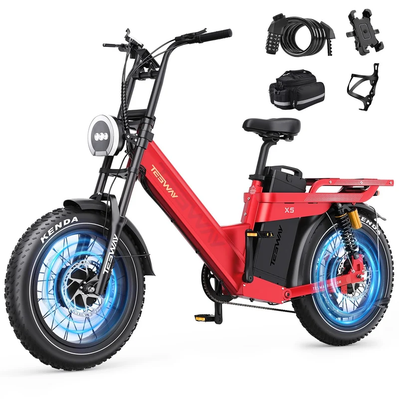 TESWAY X5 Pro Electric Bike Canada – Dual Motor 60Ah Long Range E-Bike
