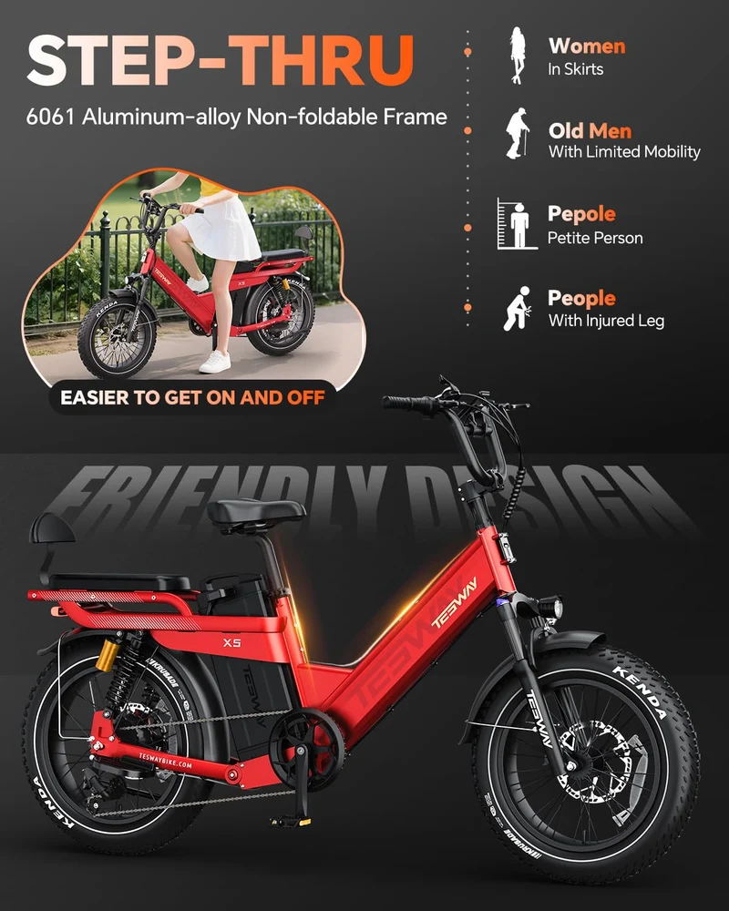 TESWAY X5 Pro Electric Bike Canada – Dual Motor 60Ah Long Range E-Bike