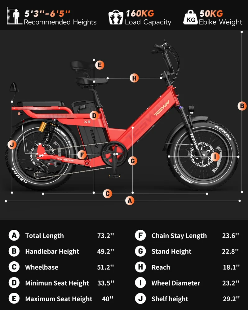 TESWAY X5 Pro Electric Bike Canada – Dual Motor 60Ah Long Range E-Bike