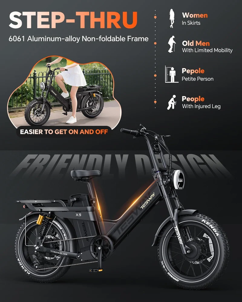 TESWAY X5 Pro Electric Bike Canada – Dual Motor 60Ah Long Range E-Bike