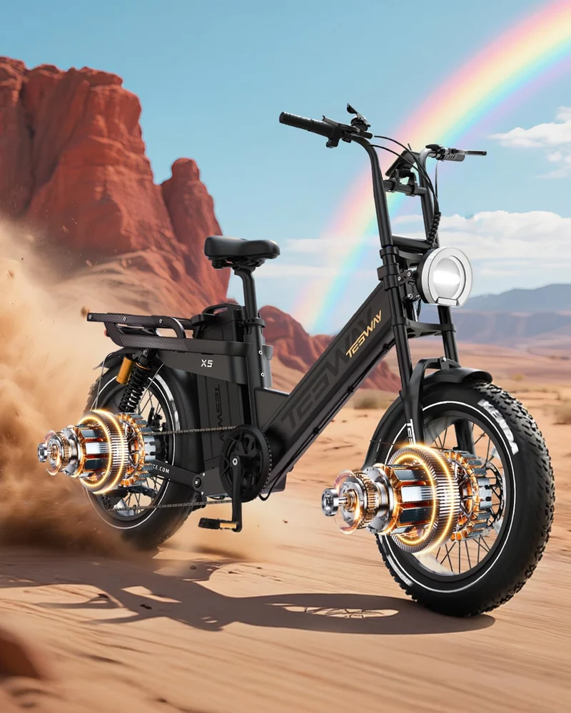 TESWAY X5 Pro Electric Bike Canada – Dual Motor 60Ah Long Range E-Bike