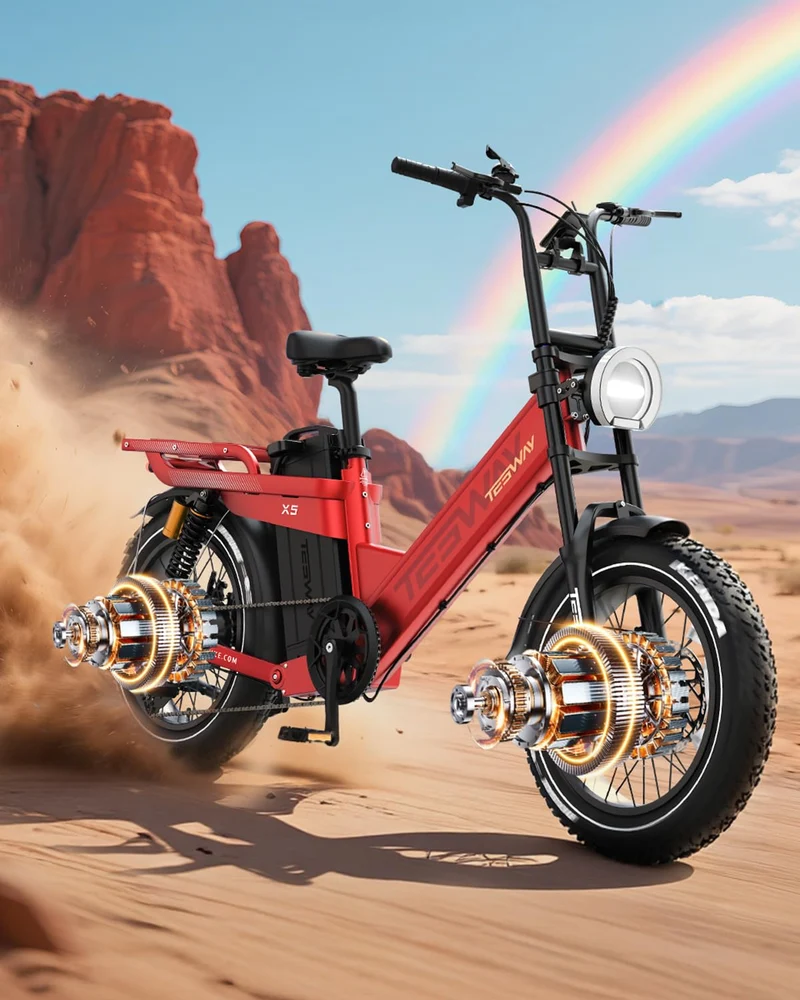 TESWAY X5 Pro Electric Bike Canada – Dual Motor 60Ah Long Range E-Bike