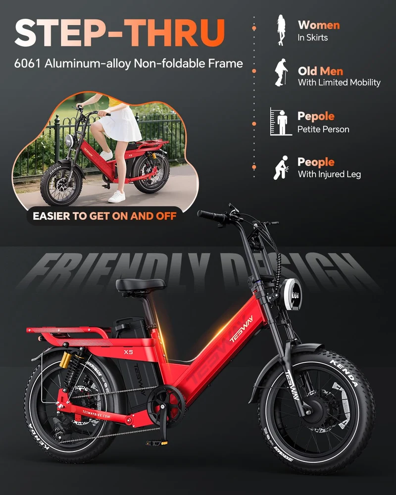 TESWAY X5 Pro Electric Bike Canada – Dual Motor 60Ah Long Range E-Bike