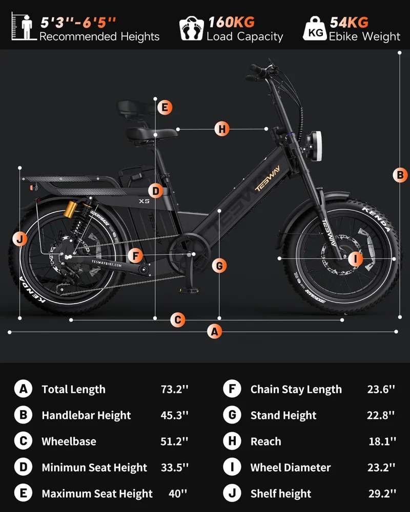 TESWAY X5 Pro Electric Bike Canada – Dual Motor 60Ah Long Range E-Bike