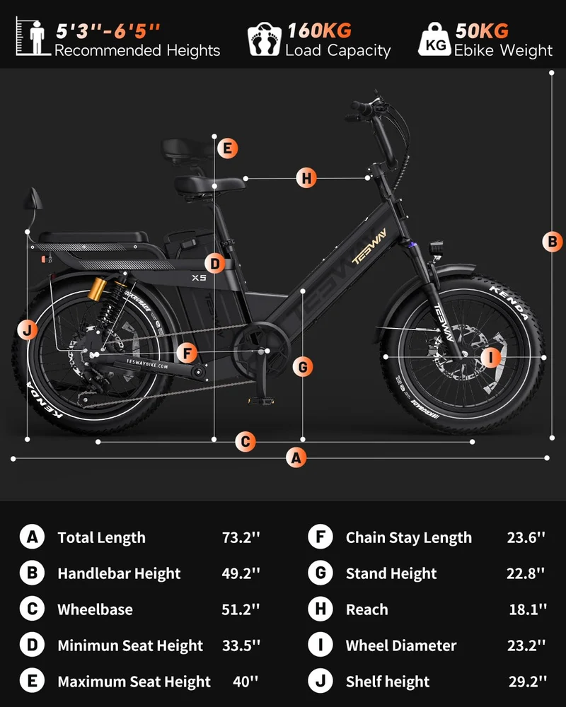 TESWAY X5 Pro Electric Bike Canada – Dual Motor 60Ah Long Range E-Bike