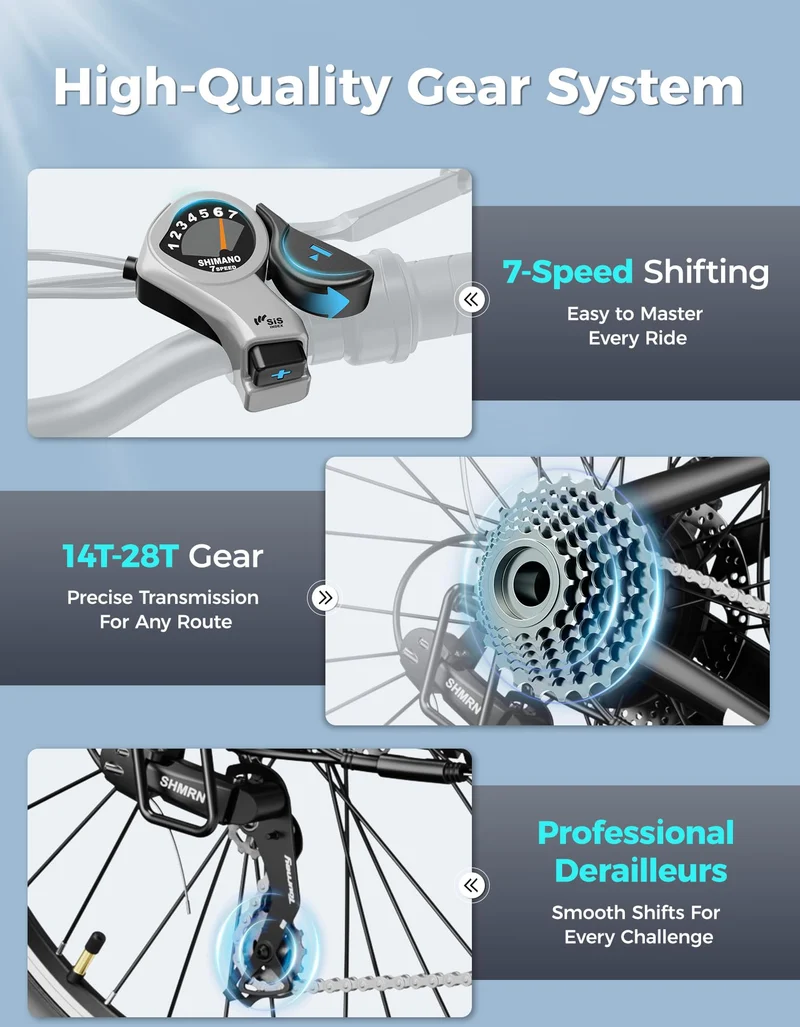 Jasion EB5 Electric Bike 26" 360 Wh Battery | Commuter E-Bike Canada