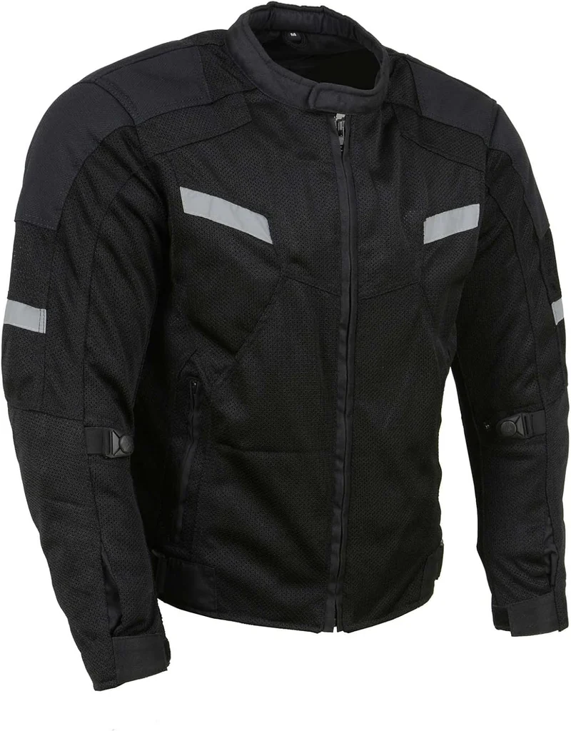 Milwaukee Leather MPM1792 Men’s Black CE Armored Textile Motorcycle Jacket (All-Season Riding Jacket)