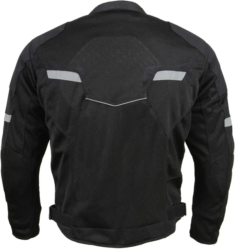 Milwaukee Leather MPM1792 Men’s Black CE Armored Textile Motorcycle Jacket (All-Season Riding Jacket)