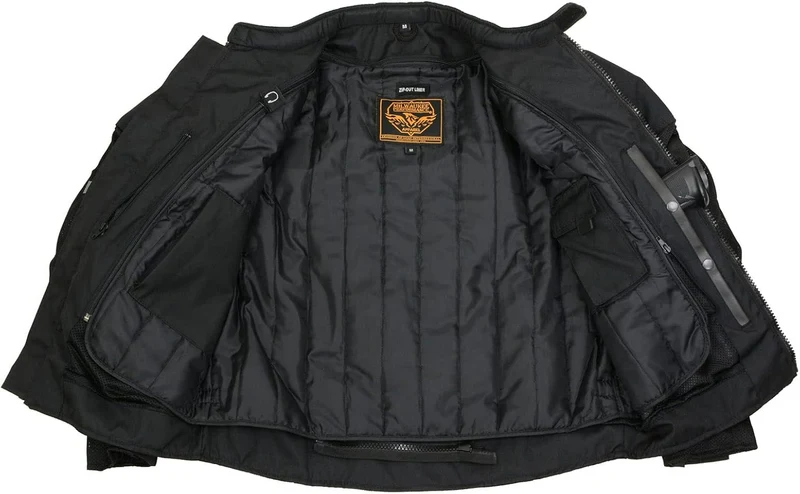 Milwaukee Leather MPM1792 Men’s Black CE Armored Textile Motorcycle Jacket (All-Season Riding Jacket)
