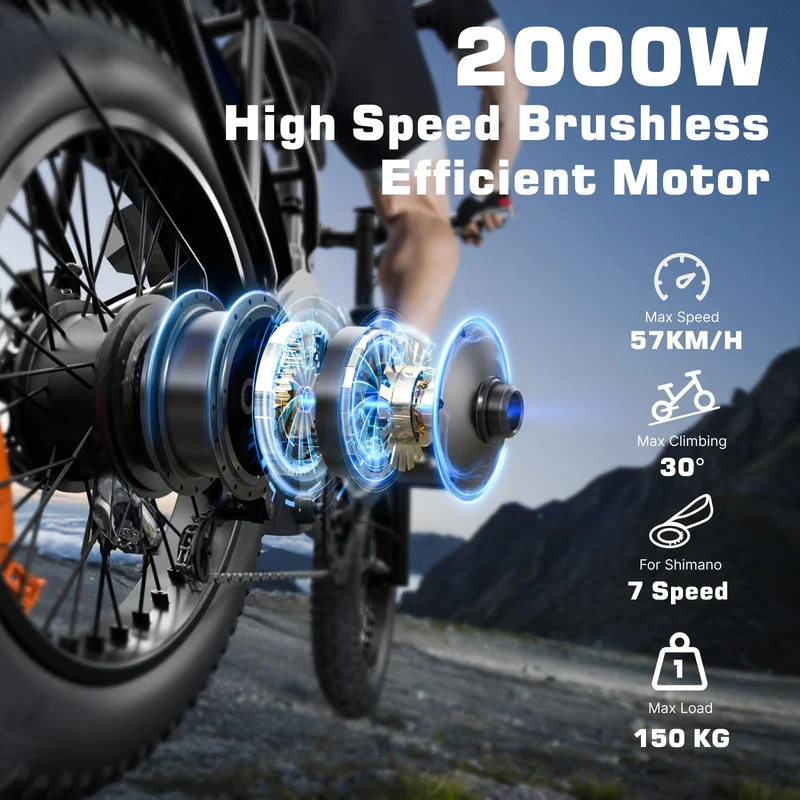 HX 2000W Electric Bike Fat Tire Off-Road Canada