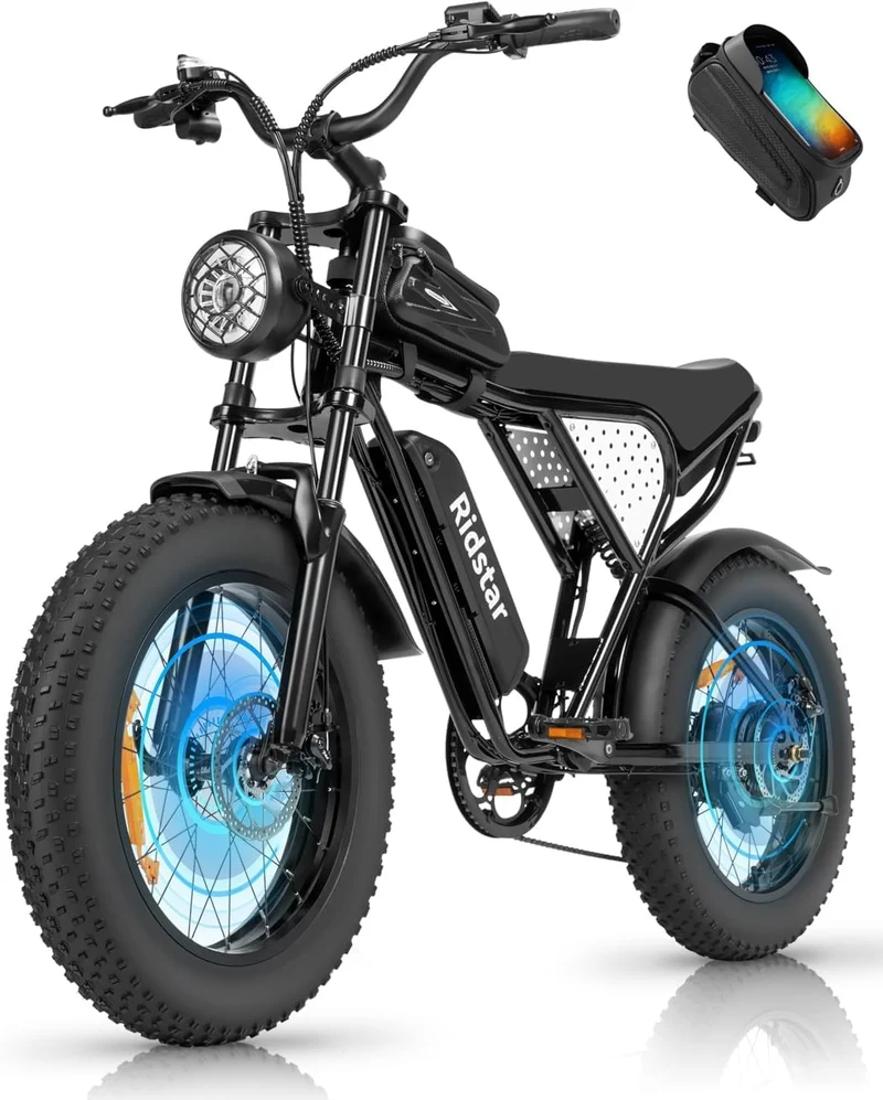 Bopzin 1000W Fat Tire Electric Bike – Motorcycle Style E-Bike Canada