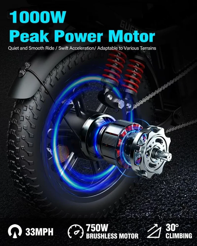 Rakowe G16 Folding Electric Bike – 750W Motor, 28MPH, 60 Miles Range – Canada