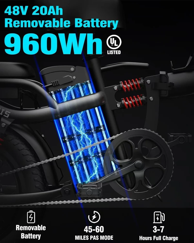 Rakowe G16 Folding Electric Bike – 750W Motor, 28MPH, 60 Miles Range – Canada