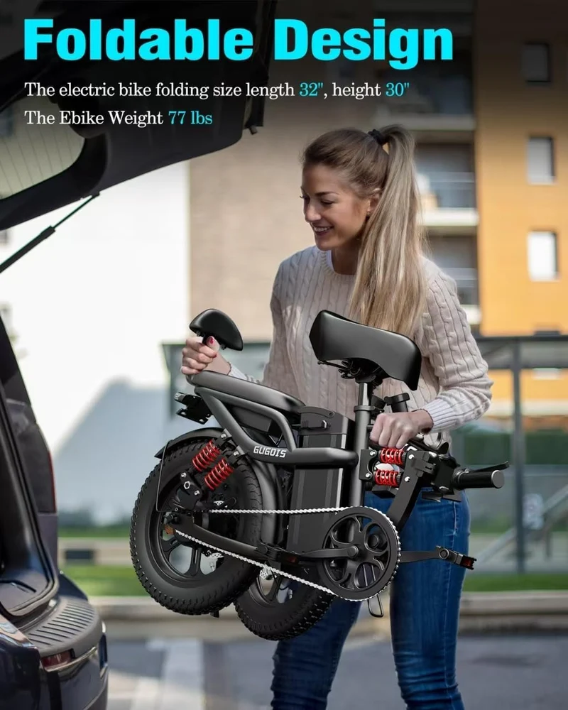 Rakowe G16 Folding Electric Bike – 750W Motor, 28MPH, 60 Miles Range – Canada