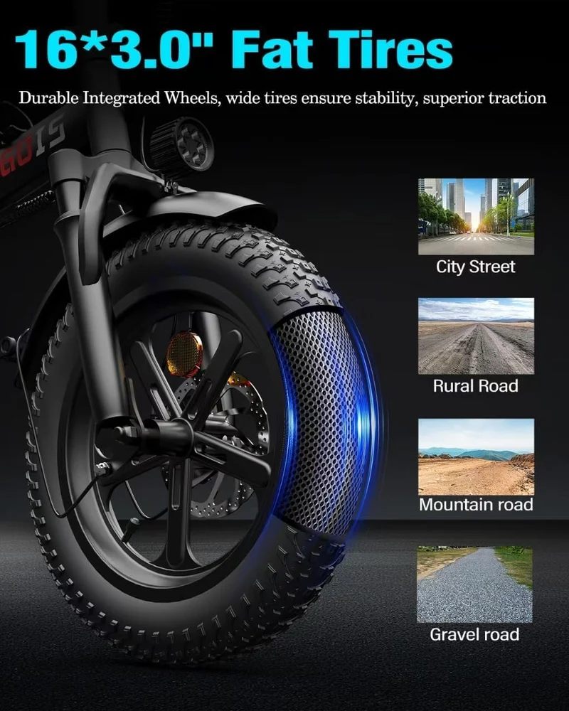 Rakowe G16 Folding Electric Bike – 750W Motor, 28MPH, 60 Miles Range – Canada
