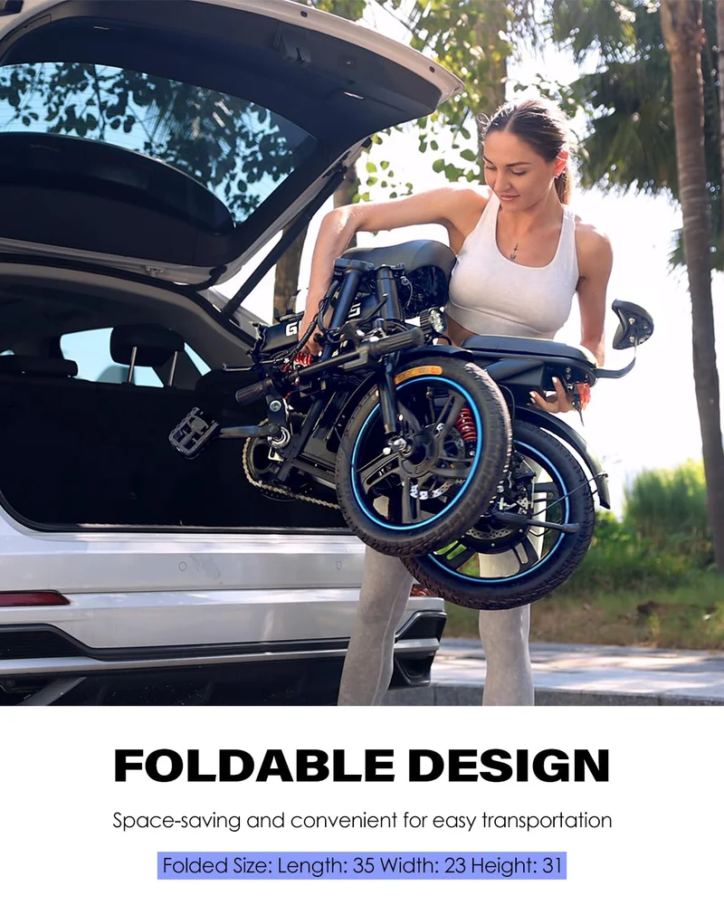 Rakowe G16 Folding Electric Bike – 750W Motor, 28MPH, 60 Miles Range – Canada