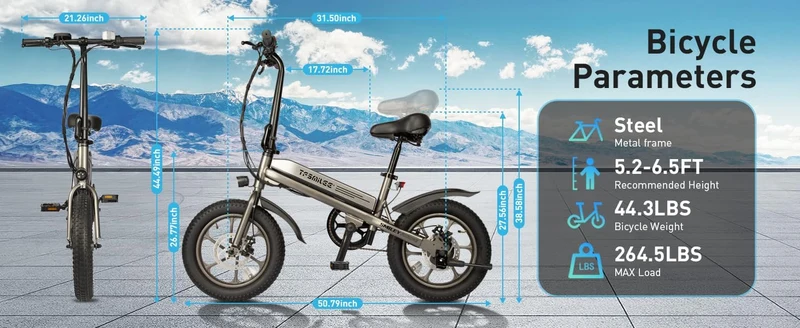 TF SMILEE “Smiley” 16×3 Compact Electric Bike (Canada) – 36V 7.8Ah Removable Battery