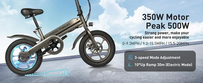 TF SMILEE “Smiley” 16×3 Compact Electric Bike (Canada) – 36V 7.8Ah Removable Battery