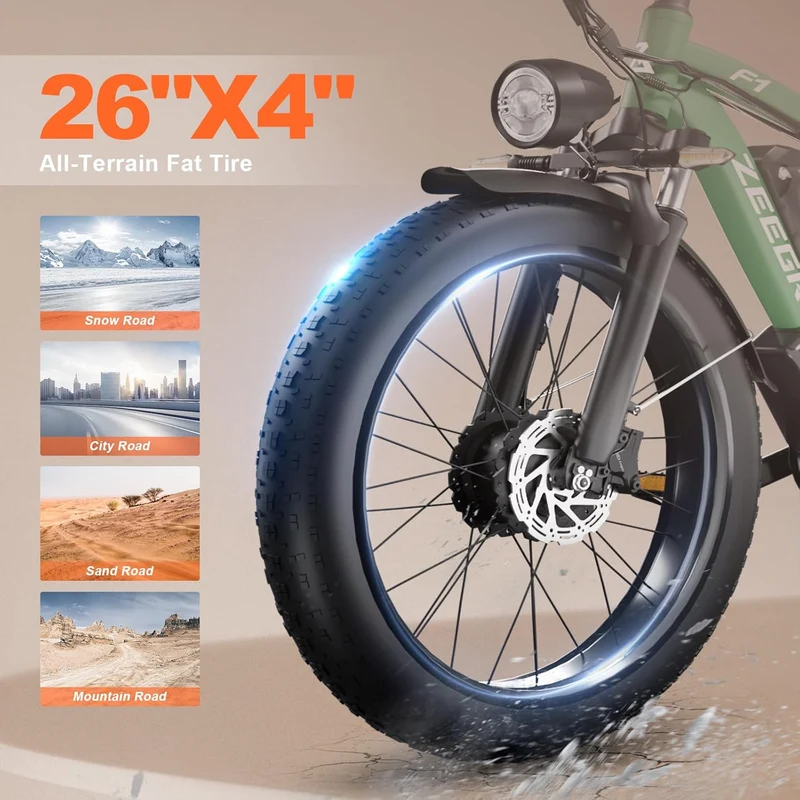 Zeegr F1 Electric Fat-Tire Bike (48V 16Ah) — Mountain/Commuter Ready in Canada