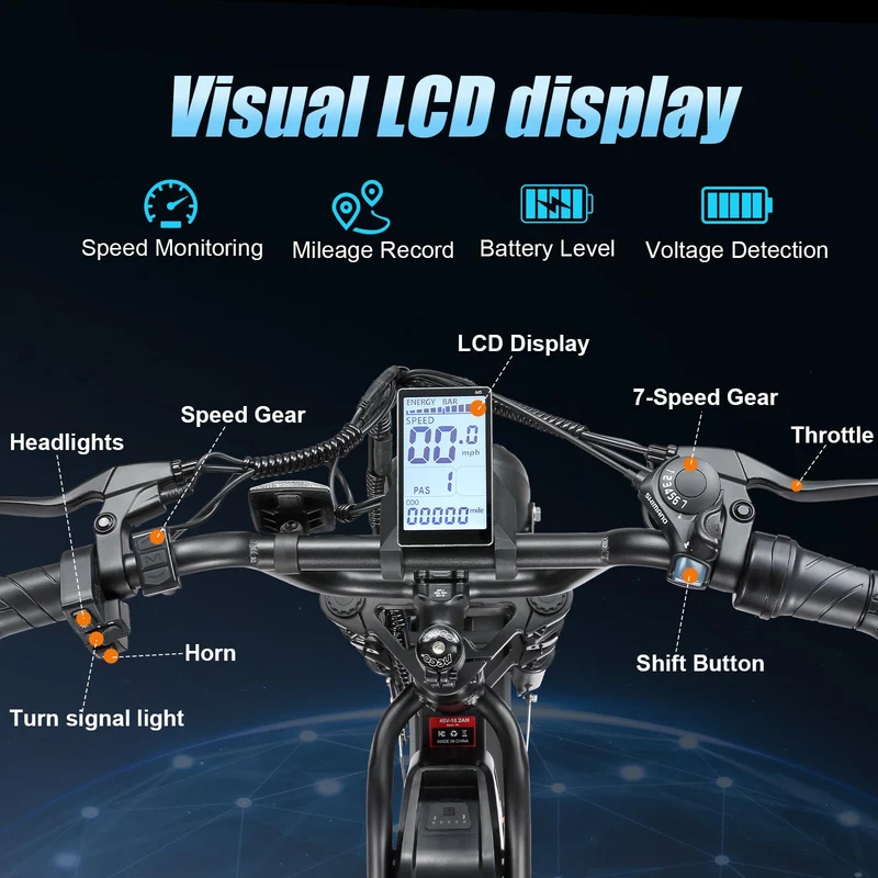 PikSpiid M7 Electric Bike 1000W Fat Tire Canada