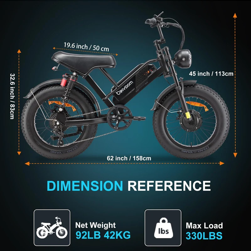 PikSpiid M7 Electric Bike 1000W Fat Tire Canada