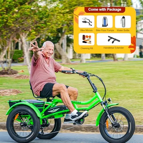 Addmotor Arisetan II M-360 Semi-Recumbent Electric Trike – 750W Motor, 48V 20Ah Samsung Battery, Differential Drive, Up to 85 Mile Range
