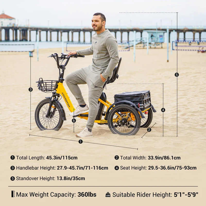 Addmotor CityTri E-310 Folding Electric Trike – 750W Long-Range E-Trike Canada