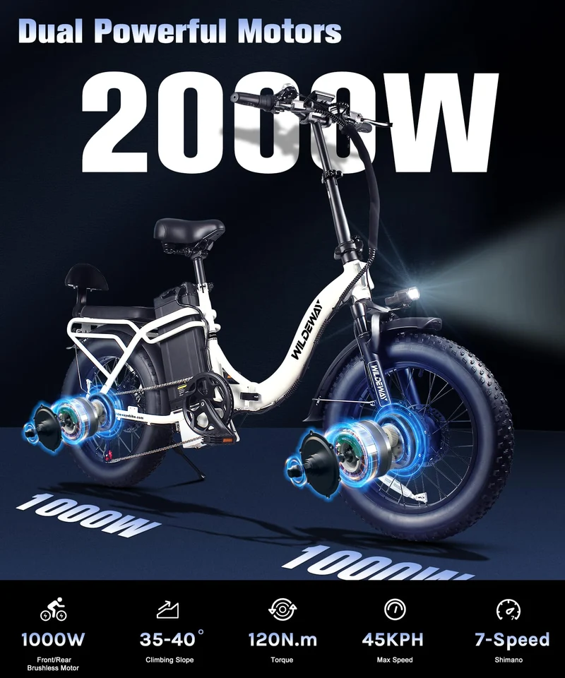 SummitX 1000W Folding E-Bike - Long Range 250km