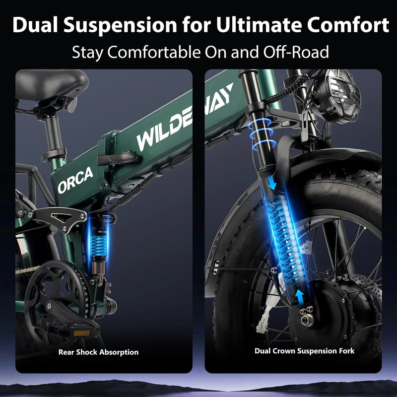 SummitX 1000W Folding E-Bike - Long Range 250km