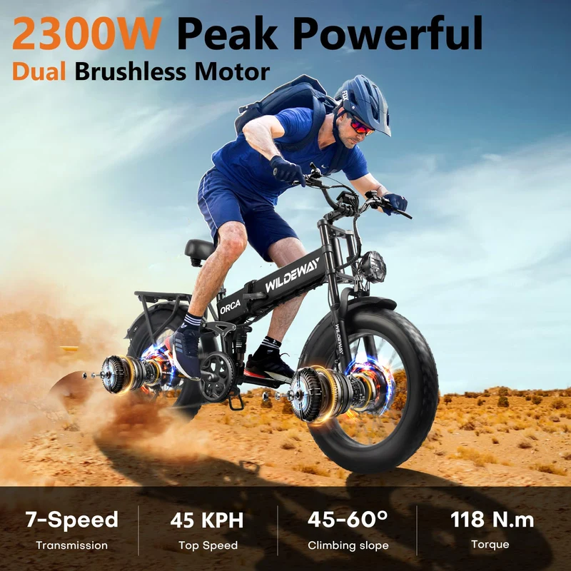 Wildeway ORCA Electric Bike Canada – Folding Fat-Tire E-Bike