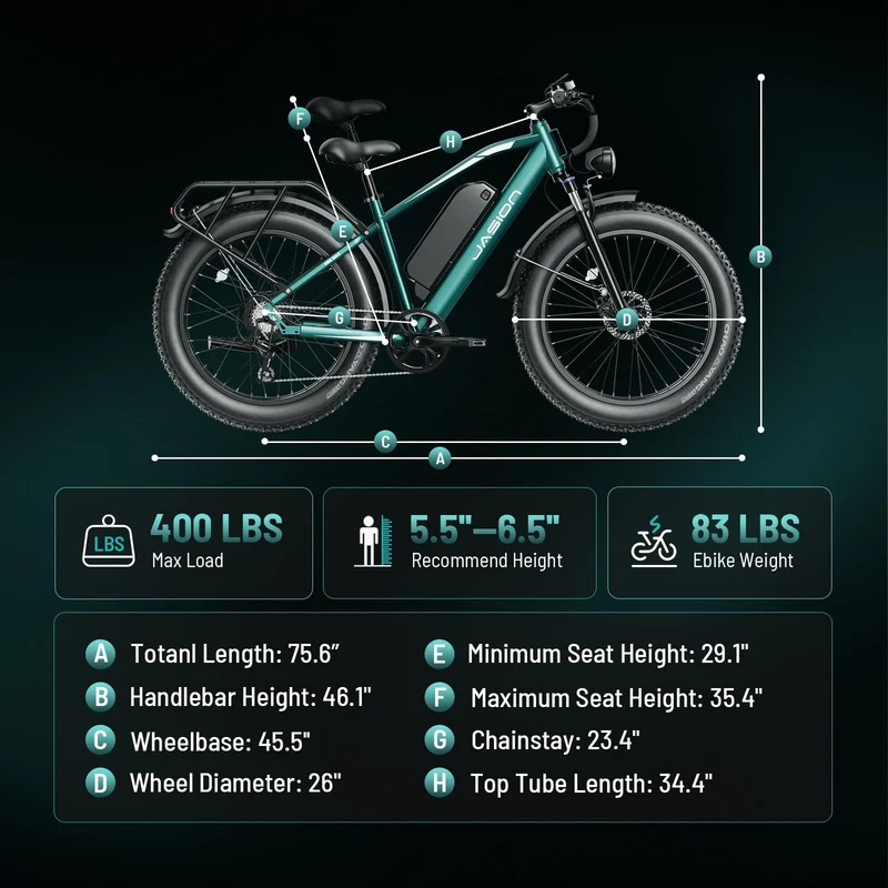 Jasion EB5 MAX Electric Bike – Fat Tire E-Bike Canada
