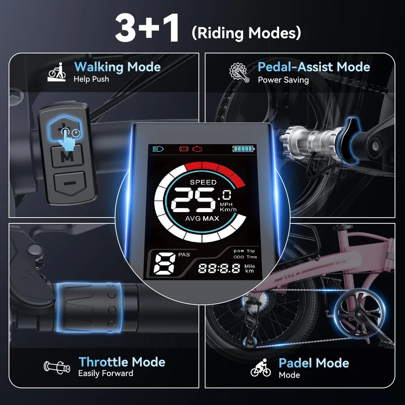 Jasion EB6 Folding Electric Bike – 500W Fat Tire Canada