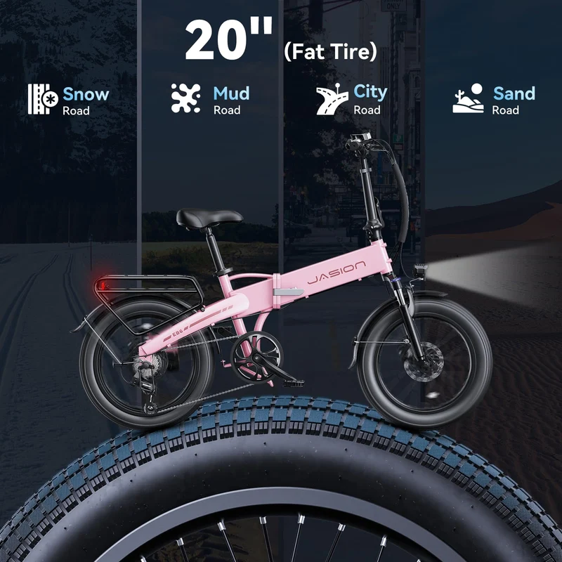 Jasion EB6 Folding Electric Bike – 500W Fat Tire Canada