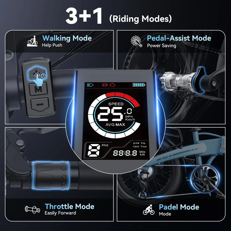 Jasion EB6 Folding Electric Bike – 500W Fat Tire Canada