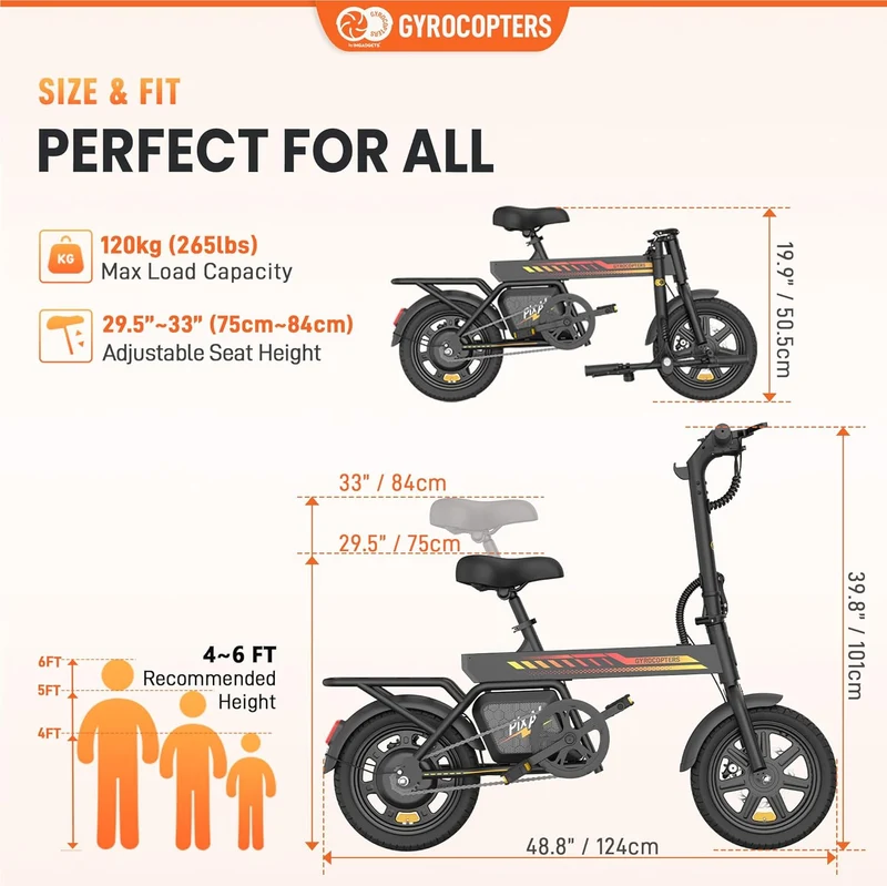 Gyrocopters PixAI Electric Bike – Foldable UL Certified | Canada