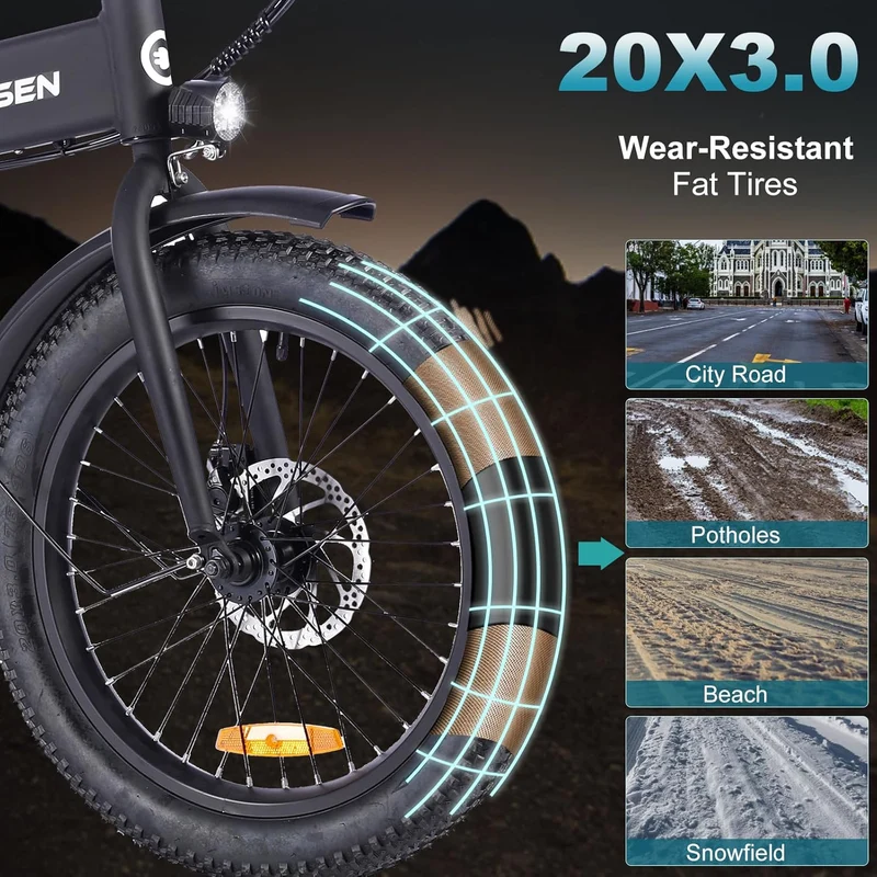 GELEISEN Folding Electric Bike PM-09 Canada | 350W Fat Tire