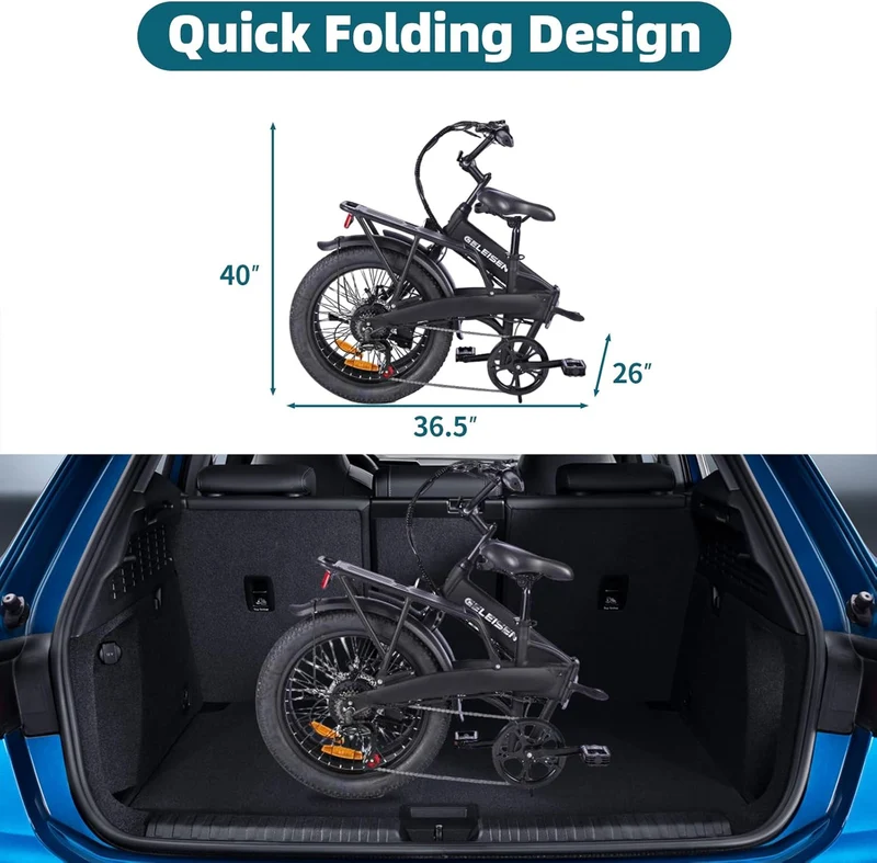 GELEISEN Folding Electric Bike PM-09 Canada | 350W Fat Tire