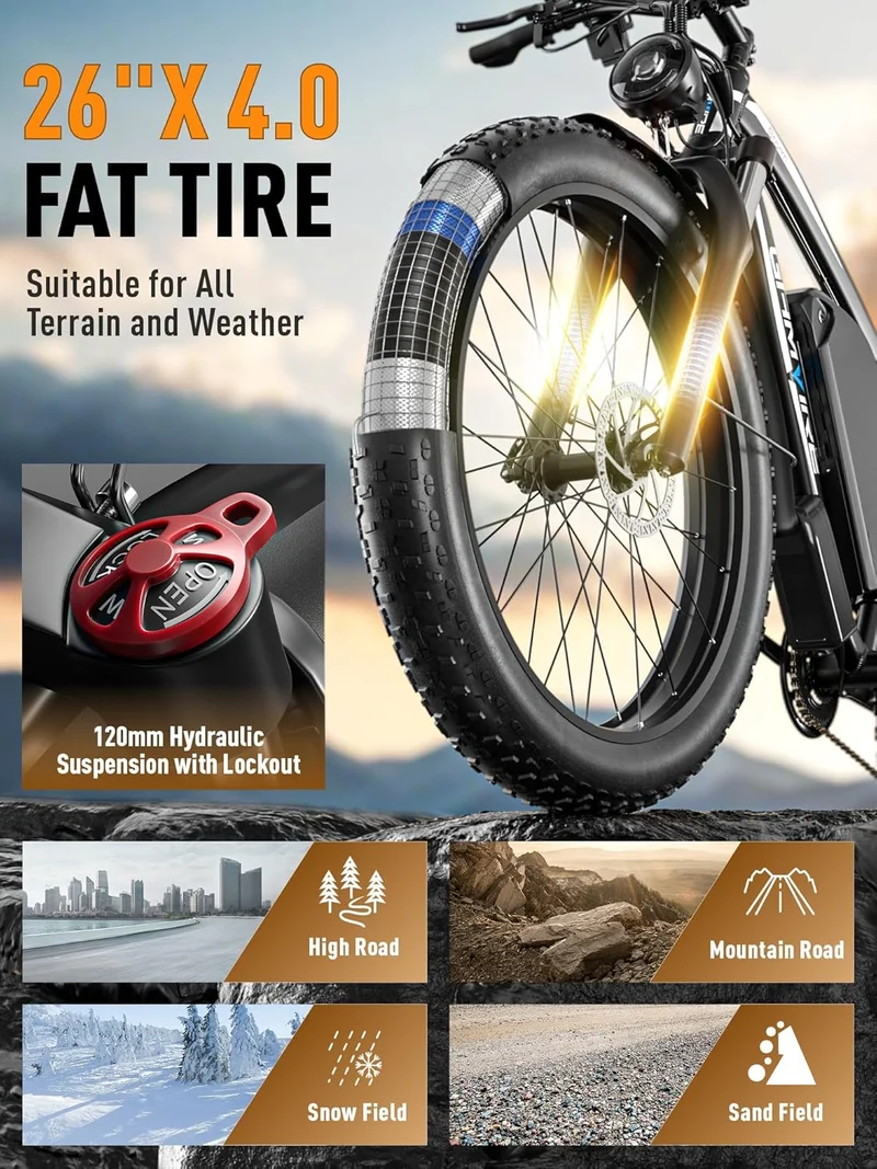 GAMVIRE V7 Electric Mountain Bike Canada – 52V Fat Tire