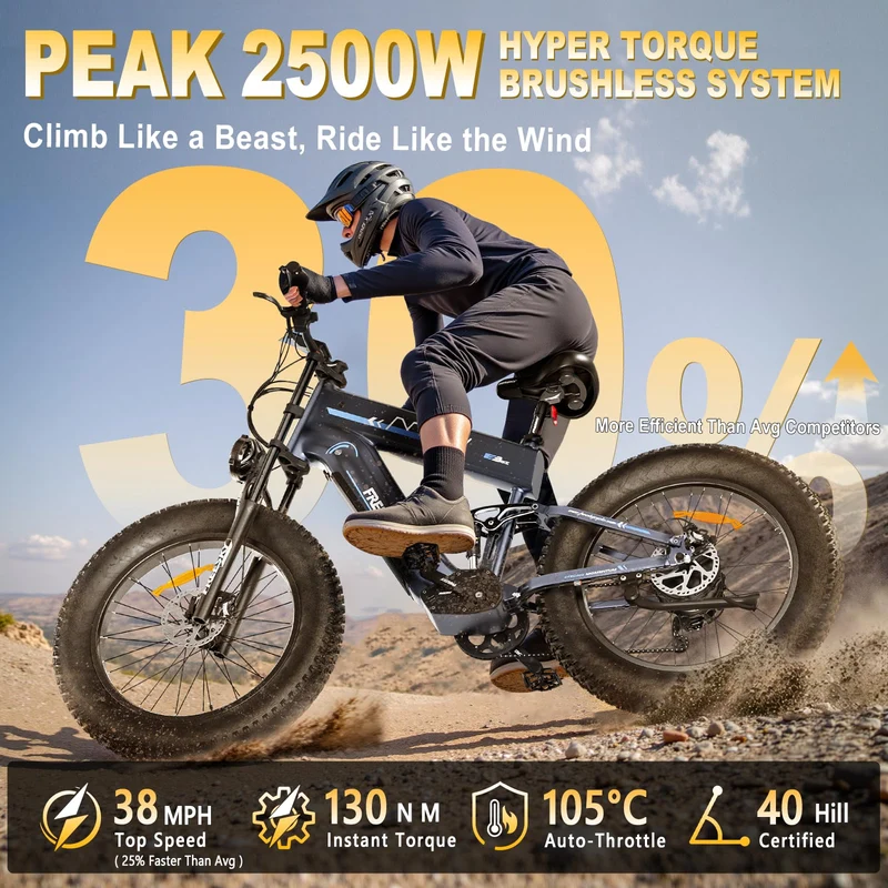 FREESKY Alaska Electric Fat Tire Bike 2500W– Dual Battery Long-Range E-Bike (Canada)