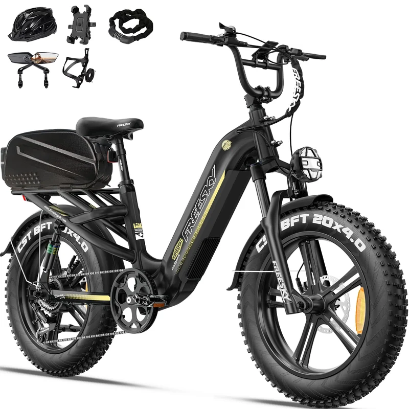 FREESKY Rocky Pro A-320 Step-Thru Fat-Tire E-Bike (48V 25Ah, 72–145 km Range).