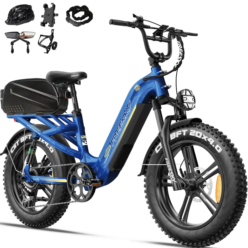 FREESKY Rocky Pro A-320 Step-Thru Fat-Tire E-Bike (48V 25Ah, 72–145 km Range).