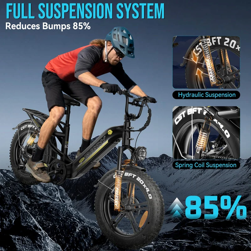 FREESKY Rocky Pro A-320 Step-Thru Fat-Tire E-Bike (48V 25Ah, 72–145 km Range).