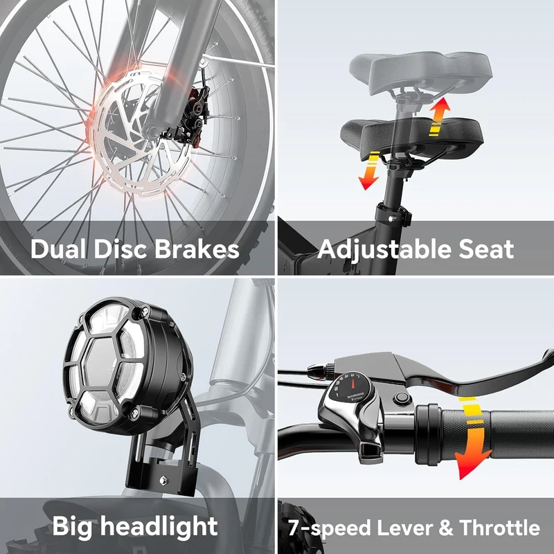 SASIKEI E7 Folding Fat Tire Electric Bike Canada
