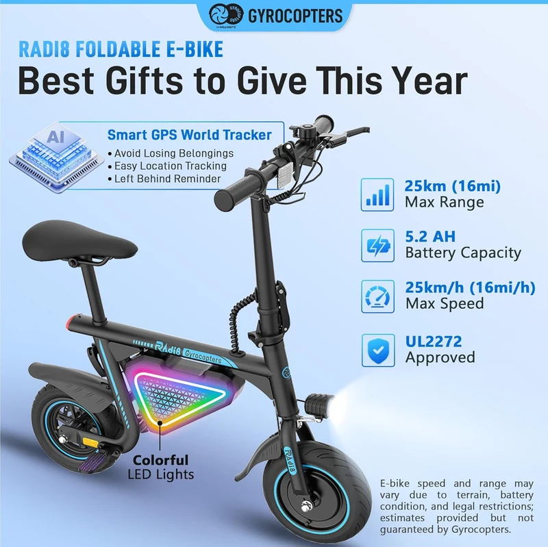 Gyrocopters Radi8 Electric Scooter – Kids & Teens E-Bike Canada