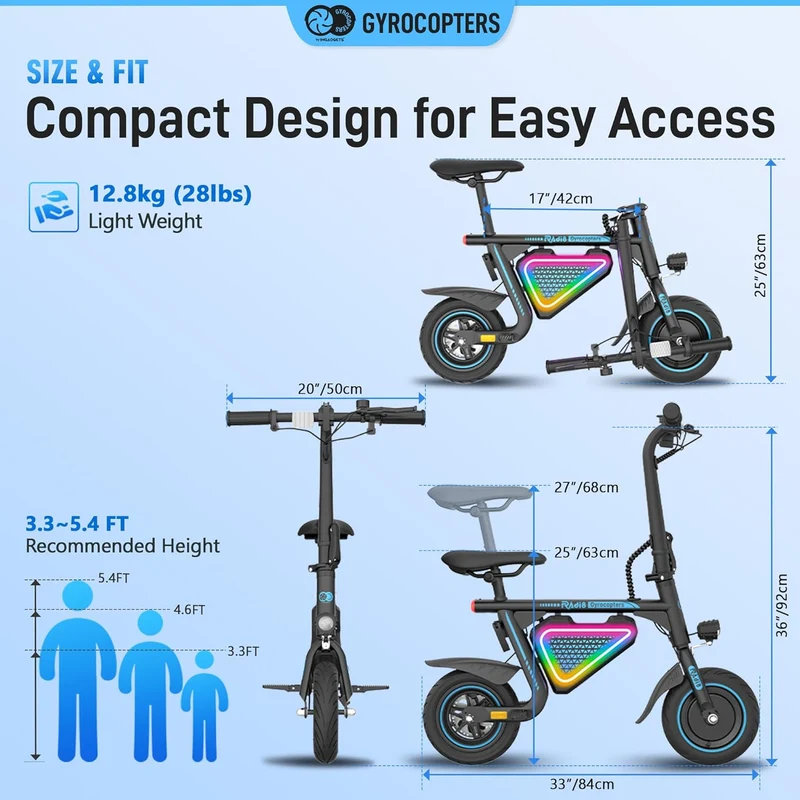 Gyrocopters Radi8 Electric Scooter – Kids & Teens E-Bike Canada