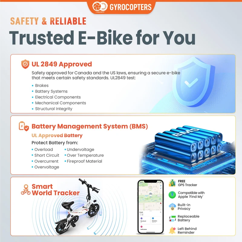 Gyrocopters Frost Folding E-Bike – Compact 14" Electric Bike Canada