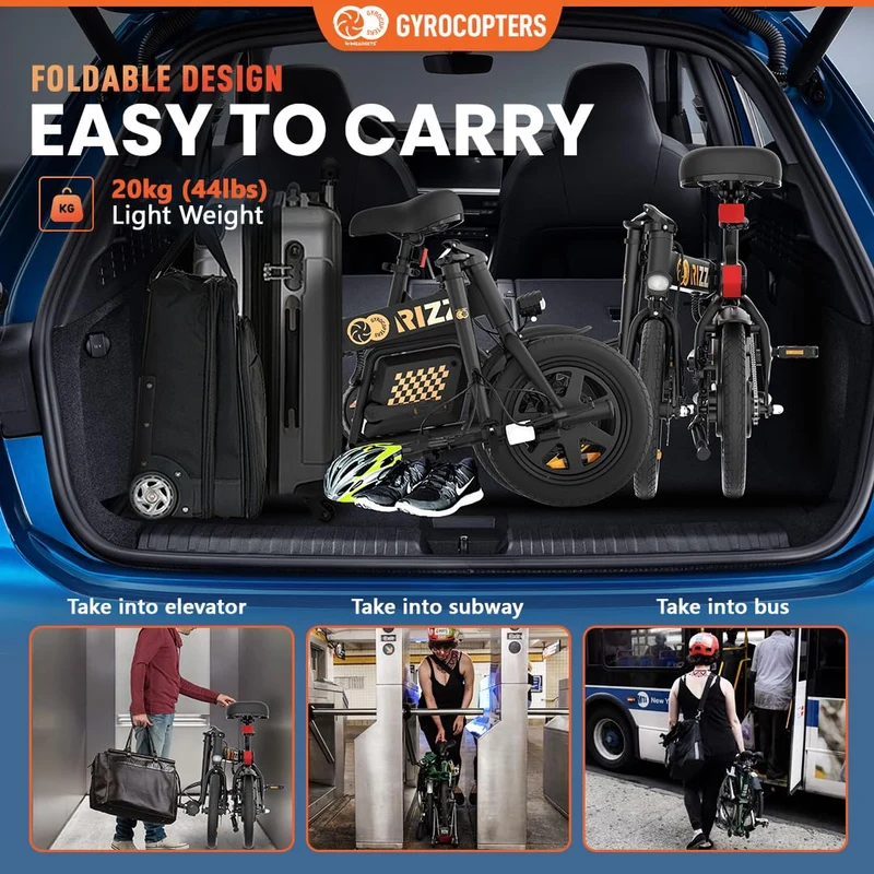 Gyrocopters Rizz E-Bike – Folding Electric Bike Canada