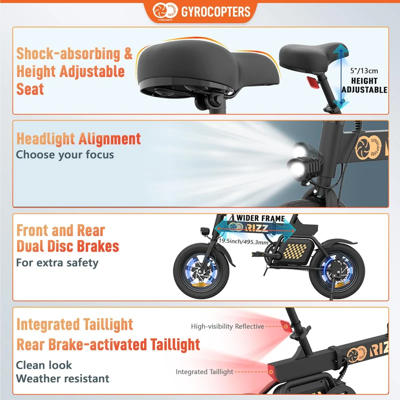 Gyrocopters Rizz E-Bike – Folding Electric Bike Canada
