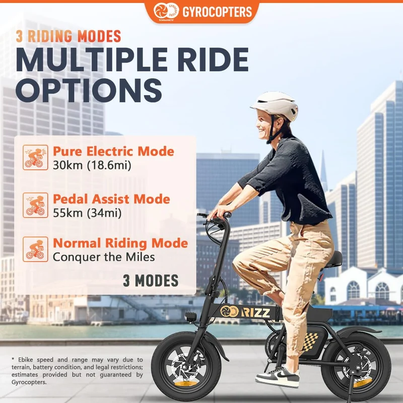 Gyrocopters Rizz E-Bike – Folding Electric Bike Canada