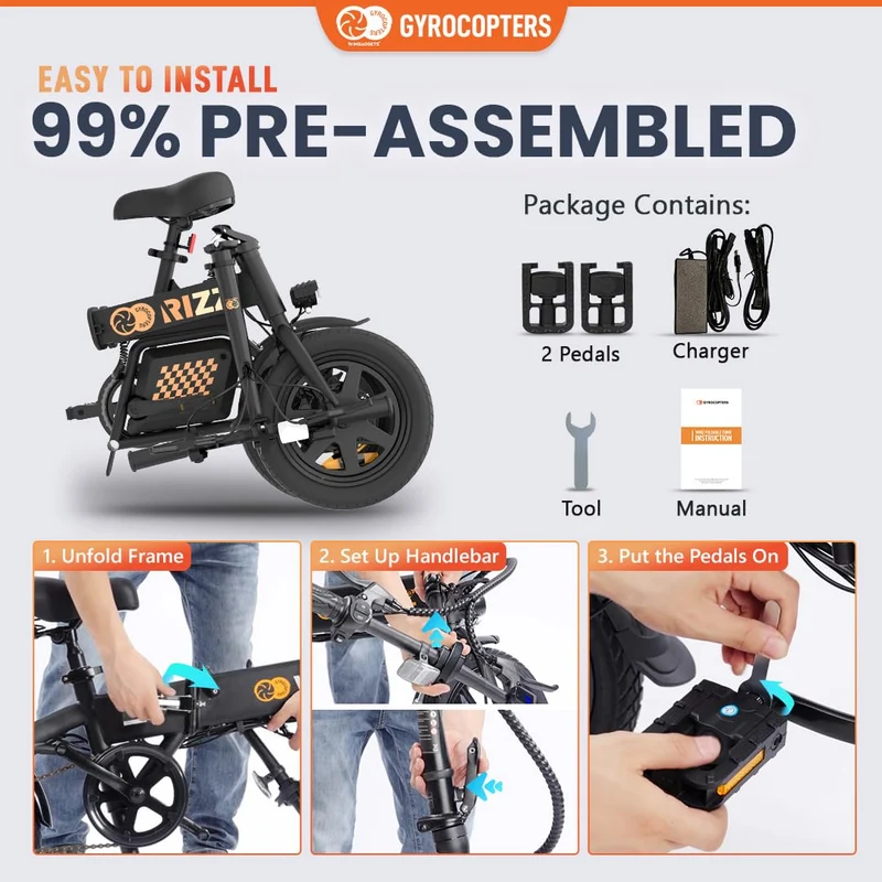 Gyrocopters Rizz E-Bike – Folding Electric Bike Canada